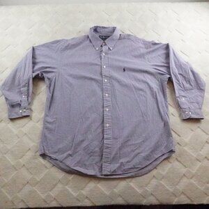 Ralph Lauren Yarmouth Dress Shirt Mens  17.5/ 34 / 45 Long Sleeve Plaid
